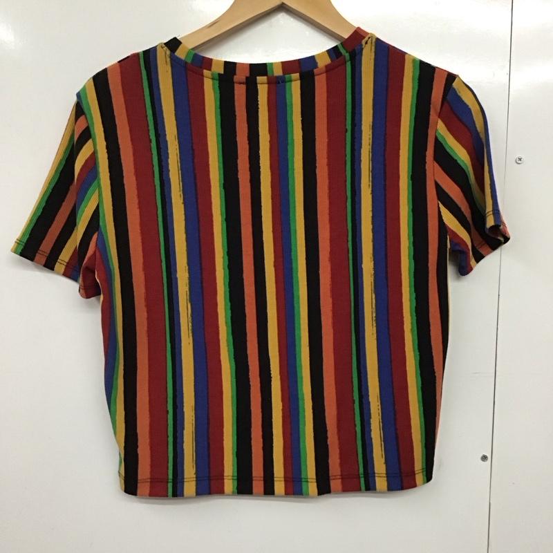 ザラ ZARA カットソー 半袖 L ストライプ マルチカラー / マルチカラー /  レディース USED 古着 中古 10142742