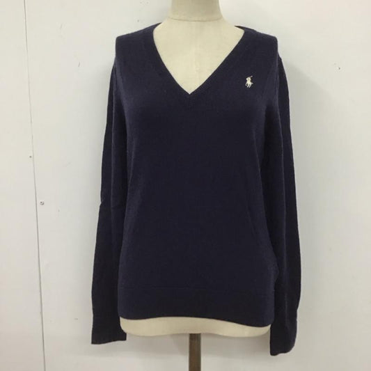 ポロラルフローレン POLO RALPH LAUREN ニット、セーター 長袖 ウール Vネック M ワンポイント 紺 / ネイビー /  レディース USED 古着 中古 10122855