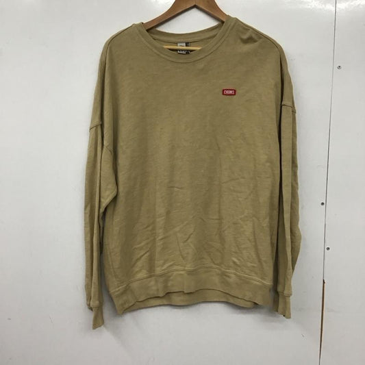 チャムス CHUMS カットソー 長袖 長袖カットソー クルーネックカットソー プリントカットソー M ロゴ、文字 ベージュ / ベージュ /  メンズ USED 古着 中古 10144948