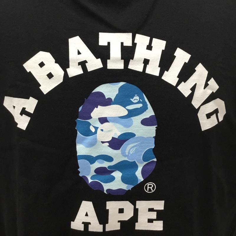 アベイシングエイプ A BATHING APE Tシャツ 半袖 001TEK301005M CAMO COLLEGE Tee M ロゴ、文字 黒 / ブラック /  メンズ USED 古着 中古 10111392