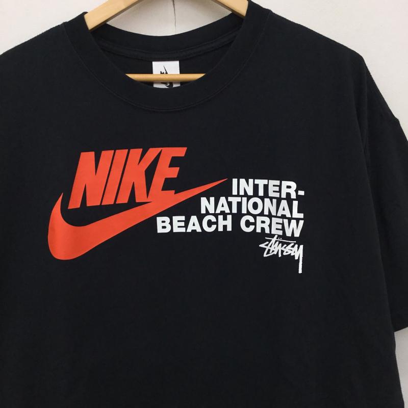 ナイキ NIKE Tシャツ 半袖 DD3070-010 Nike x Stussy International Beach Crew T-Shirt XL プリント X ロゴ、文字 黒 / ブラック /  メンズ USED 古着 中古 10141538