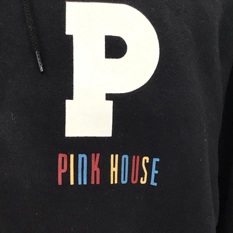 ピンクハウス PINK HOUSE ジャケット、上着 ジャンパー、ブルゾン ジップアップパーカー 長袖パーカー フード付きパーカー 裏地ボア L ロゴ、文字 黒 / ブラック /  メンズ USED 古着 中古 10114953