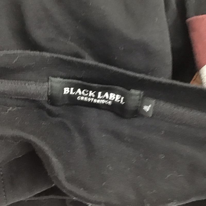 ブラックレーベルクレストブリッジ BLACK LABEL CRESTBRIDGE カットソー 長袖 長袖カットソー クルーネックカットソー ロングスリーブカットソー プリントTシャツ ロゴ、文字 黒 / ブラック /  メンズ USED 古着 中古 10123935