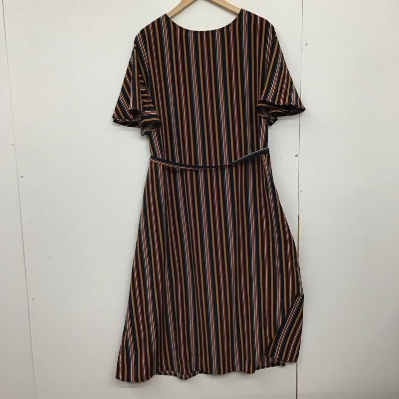 グローバルワーク GLOBAL WORK ワンピース ロングスカート 半袖シャツロングワンピース フロントボタン L ストライプ マルチカラー / マルチカラー /  レディース USED 古着 中古 10149691