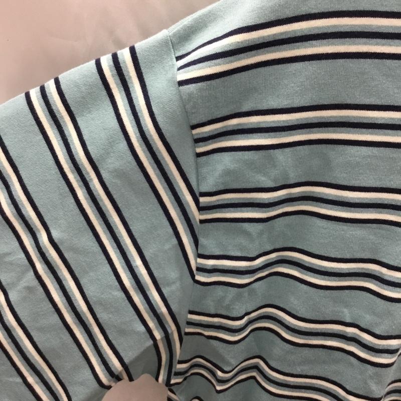 古着 USED Tシャツ 半袖 W0046-326 SPORTSWEAR クルーネック M ボーダー柄 水色 / ライトブルー / X 白 / ホワイト / X 紺 / ネイビー /  メンズ USED 古着 中古 10117763