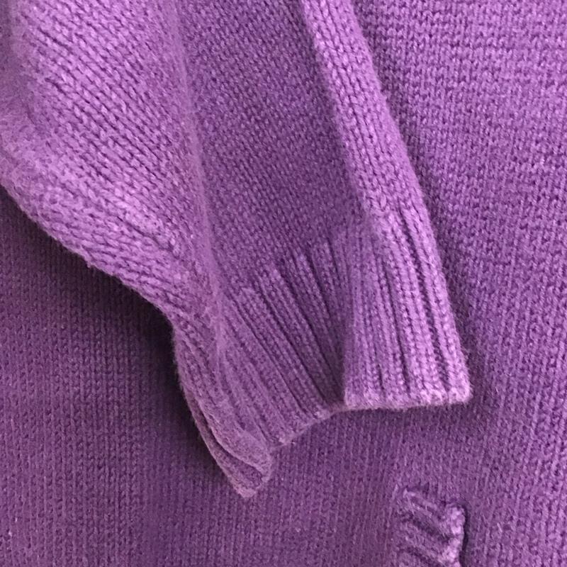 ランズエンド LANDS END ニット、セーター 長袖 長袖ニットカットソー クルーネック セーター 無地 紫 / パープル /  メンズ USED 古着 中古 10140307