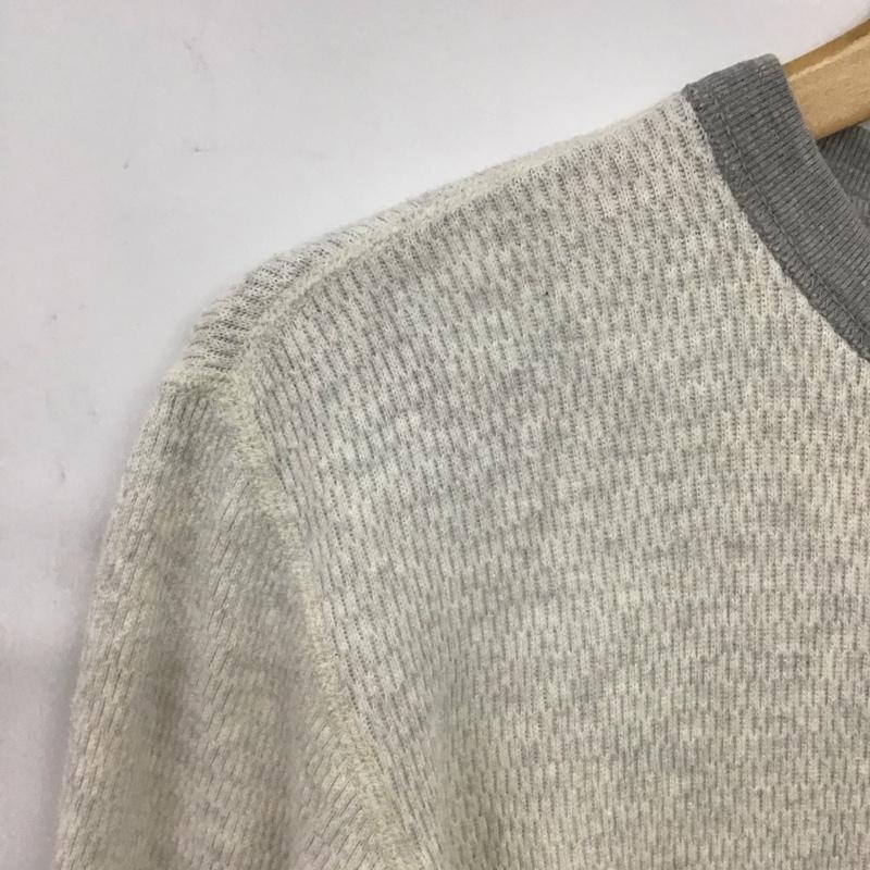 フラットヘッド FLATHEAD カットソー 長袖 長袖カットソー 無地カットソー クルーネック ワッフル 38 ロゴ、文字 灰 / グレー /  メンズ USED 古着 中古 10148085