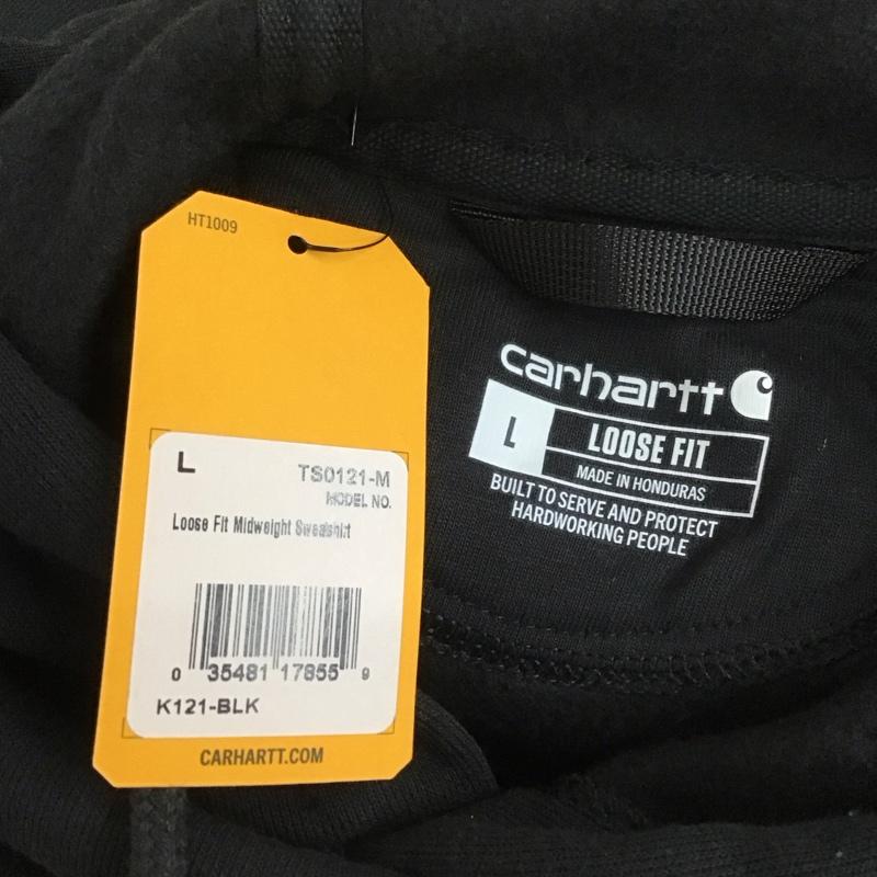 カーハート Carhartt パーカー 長袖 ts0121-m MIDWEIGHTHOODEDSWEATSHIRT 長袖パーカー プルオーバー L 無地 黒 / ブラック /  メンズ USED 古着 中古 10112530