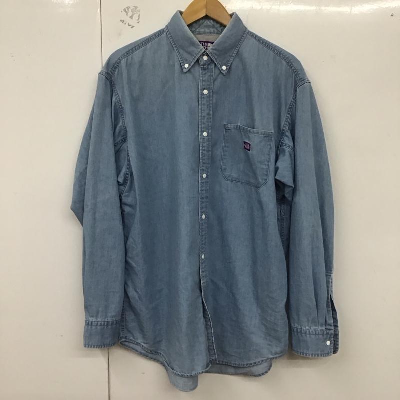 ザ ノースフェイス パープルレーベル THE NORTH FACE PURPLE LABEL シャツ、ブラウス 長袖 nt3067n LightDenimBDShirt 長袖デニムシャツ M 無地 インディゴ / インディゴ /  メンズ USED 古着 中古 10129660
