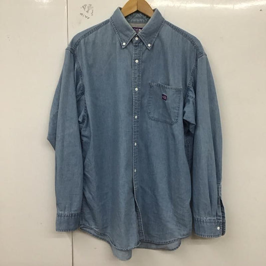 ザ ノースフェイス パープルレーベル THE NORTH FACE PURPLE LABEL シャツ、ブラウス 長袖 nt3067n LightDenimBDShirt 長袖デニムシャツ M 無地 インディゴ / インディゴ /  メンズ USED 古着 中古 10129660