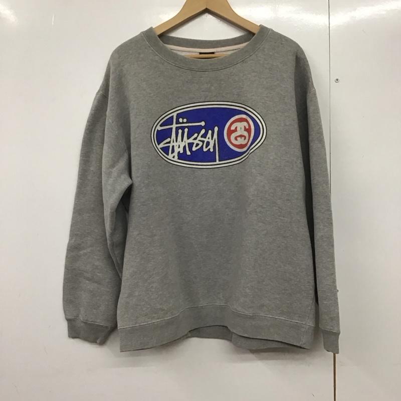 ステューシー STUSSY トレーナー 長袖 長袖トレーナー スウェット クルーネック プルオーバー XL ロゴ、文字 灰 / グレー /  メンズ USED 古着 中古 10143202