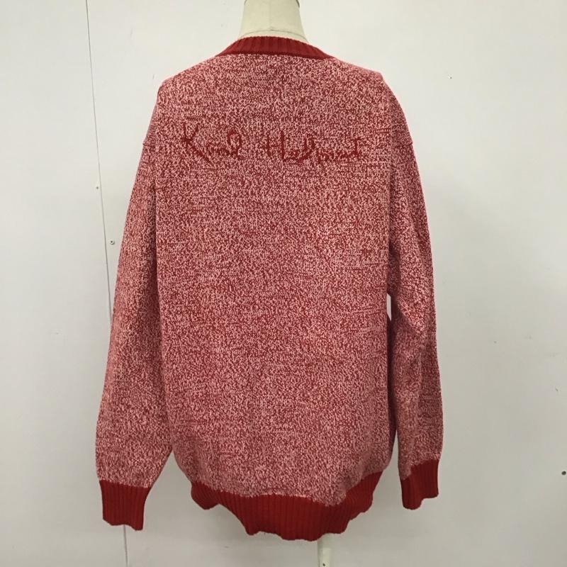 カールヘルム KARLHELMUT ニット、セーター 長袖 長袖ニットカットソー ニット セーター クルーネックニット ロゴ、文字 白 / ホワイト / X 赤 / レッド /  レディース USED 古着 中古 10108829