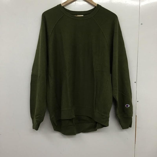 チャンピオン Champion トレーナー 長袖 cwsu028 スウェット 長袖トレーナー クルーネック M 無地 カーキ / カーキ /  レディース USED 古着 中古 10135069