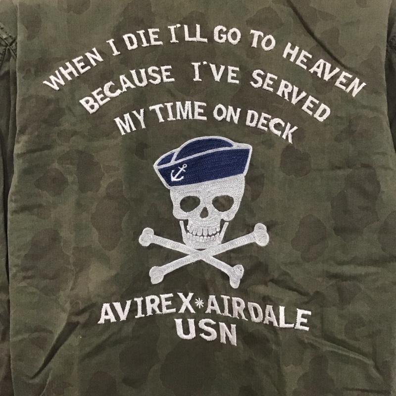 アヴィレックス AVIREX シャツ、ブラウス 長袖 長袖シャツ 無地シャツ カラーシャツ ミリタリーシャツ L ロゴ、文字 カーキ / カーキ /  メンズ USED 古着 中古 10131434