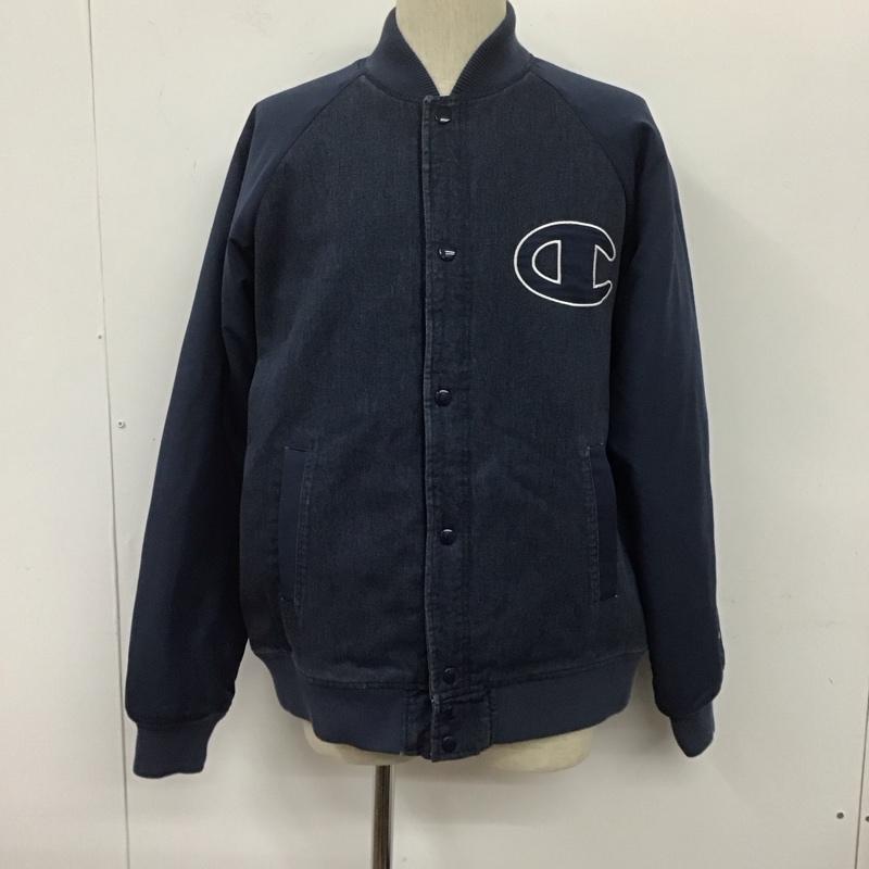 チャンピオン Champion ジャケット、上着 ジャンパー、ブルゾン C3-N610 Baseball JKT ACTION サーモライト XL ロゴ、文字 紺 / ネイビー /  メンズ USED 古着 中古 10108198