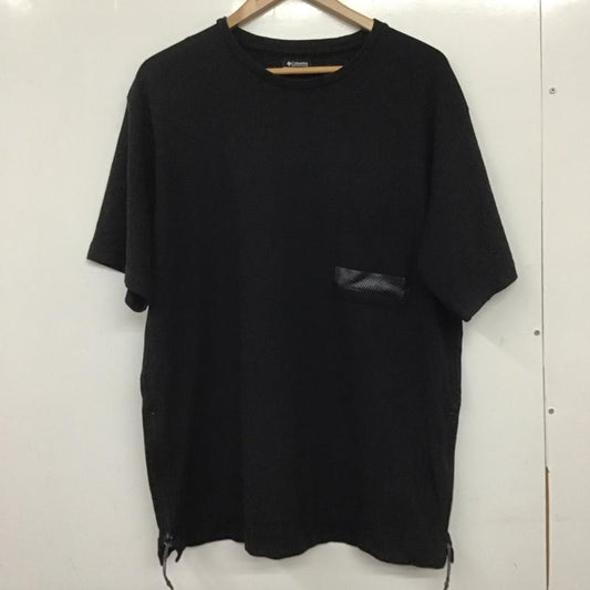 コロンビア Columbia Tシャツ 半袖 120 pm1936 半袖カットソー クルーネック サイドジップ XL 無地 黒 / ブラック /  メンズ USED 古着 中古 10138885