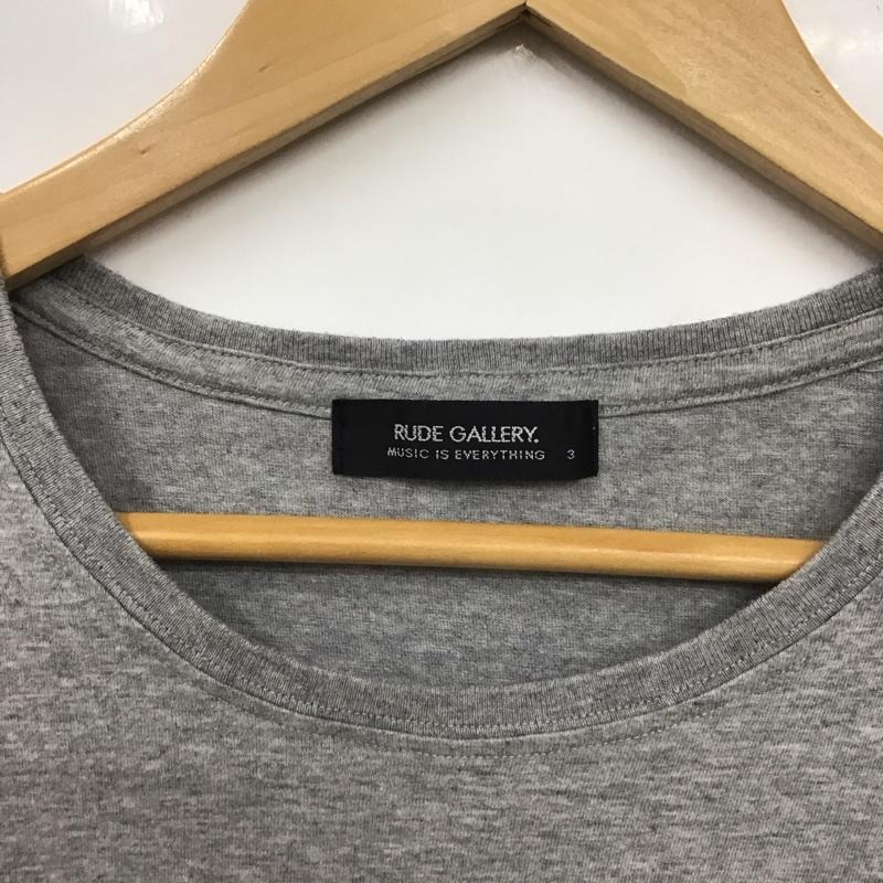 ルードギャラリー RUDE GALLERY Tシャツ 半袖 半袖カットソー プリントTシャツ クルーネックカットソー 3 プリント 灰 / グレー /  メンズ USED 古着 中古 10131232