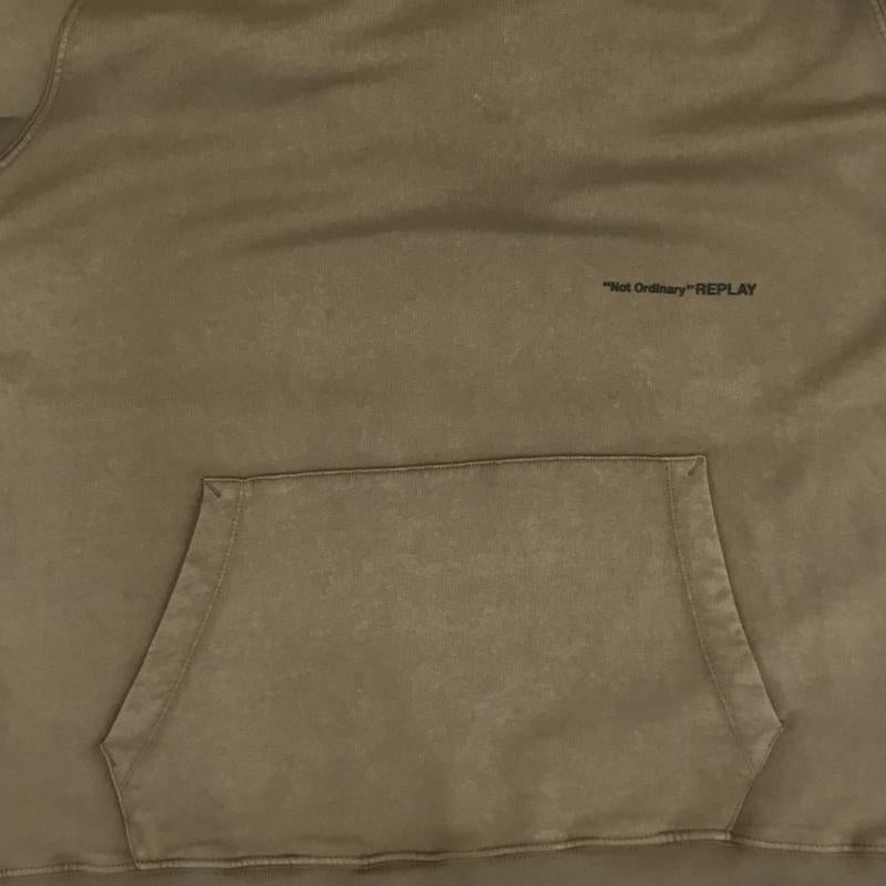 リプレイ REPLAY パーカー 長袖 XL ロゴ、文字 茶 / ブラウン /  メンズ USED 古着 中古 10110709
