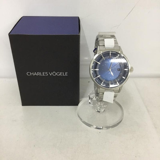シャルルホーゲル CHARLESVOGELE 腕時計 アナログ（クォーツ式） V0719 箱有 ロゴ、文字 銀 / シルバー / X 紺 / ネイビー /  メンズ USED 古着 中古 10134929
