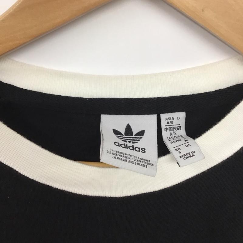 アディダス adidas Tシャツ 半袖 M ロゴ、文字 黒 / ブラック /  レディース USED 古着 中古 10140053