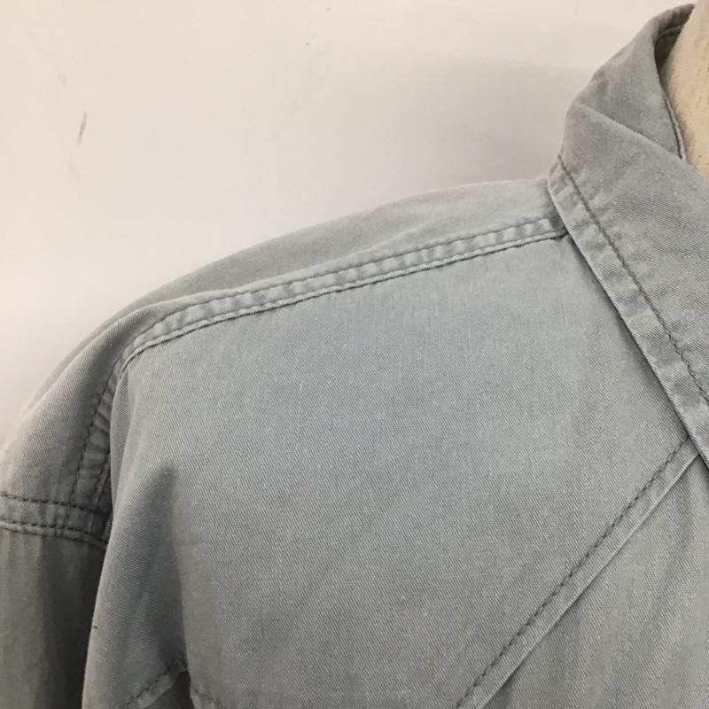 ラングラー Wrangler シャツ、ブラウス 長袖 長袖シャツ カラーシャツ ポケットシャツ 長袖カットソー 古着 XXL ロゴ、文字 水色 / ライトブルー /  メンズ USED 古着 中古 10108694