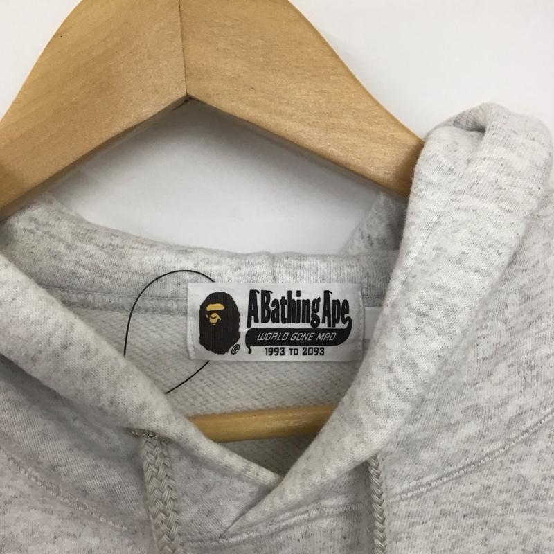 アベイシングエイプ A BATHING APE パーカー 長袖 長袖 L ロゴ、文字 灰 / グレー /  メンズ USED 古着 中古 10146570