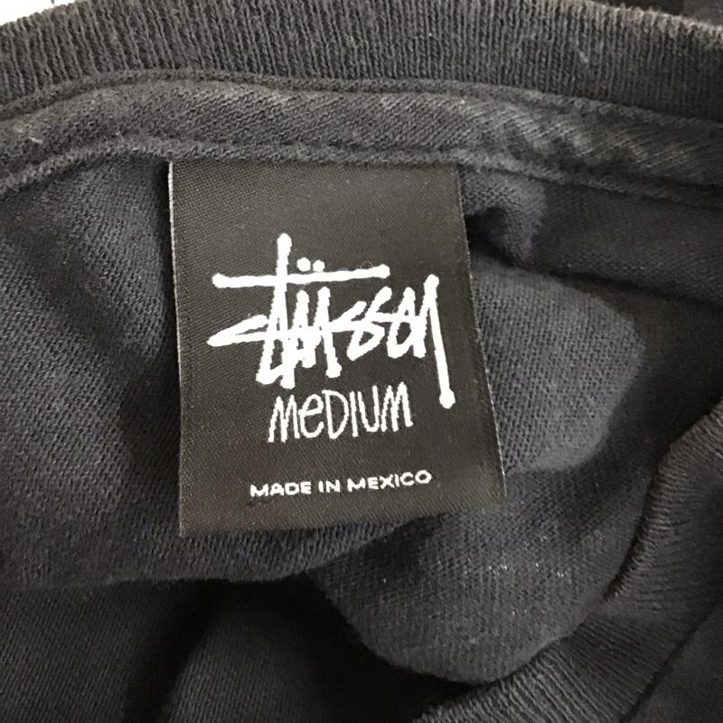 ステューシー STUSSY カットソー 長袖 長袖カットソー クルーネックカットソー ロングスリーブカットソー プリントTシャツ M ロゴ、文字 黒 / ブラック /  メンズ USED 古着 中古 10114713