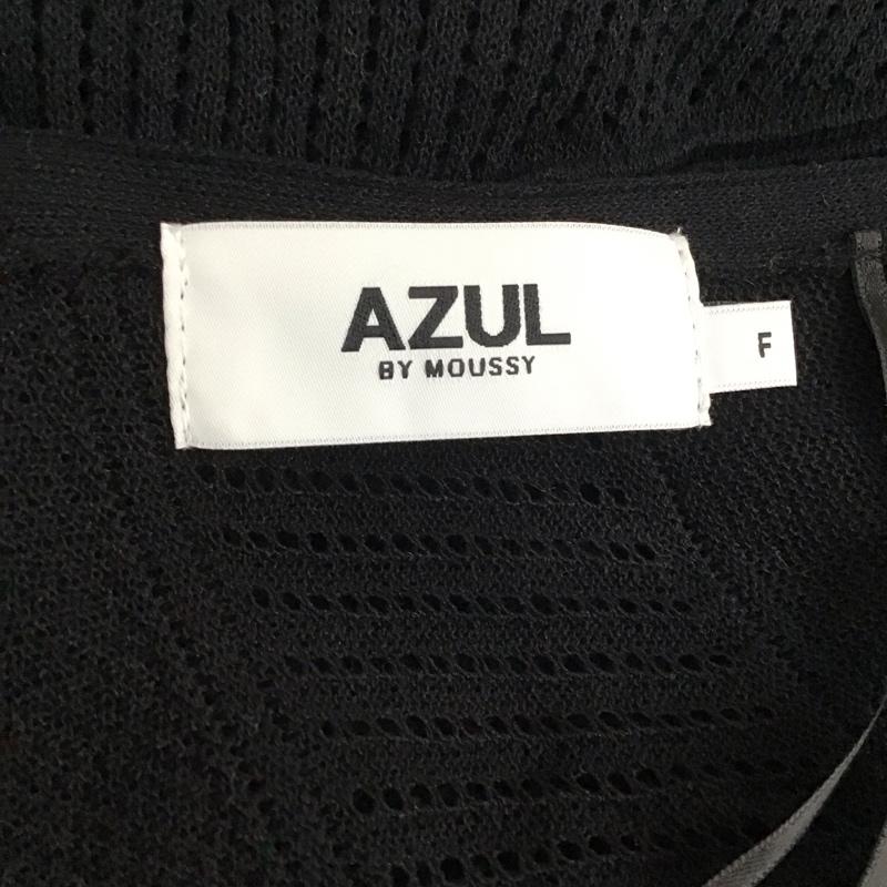 アズールバイマウジー AZUL BY MOUSSY カーディガン 長袖 250ESB70-573E SHADOWBORDERKNITCARDIGAN 長袖カーディガン FREE 総柄 黒 / ブラック /  レディース USED 古着 中古 10120416
