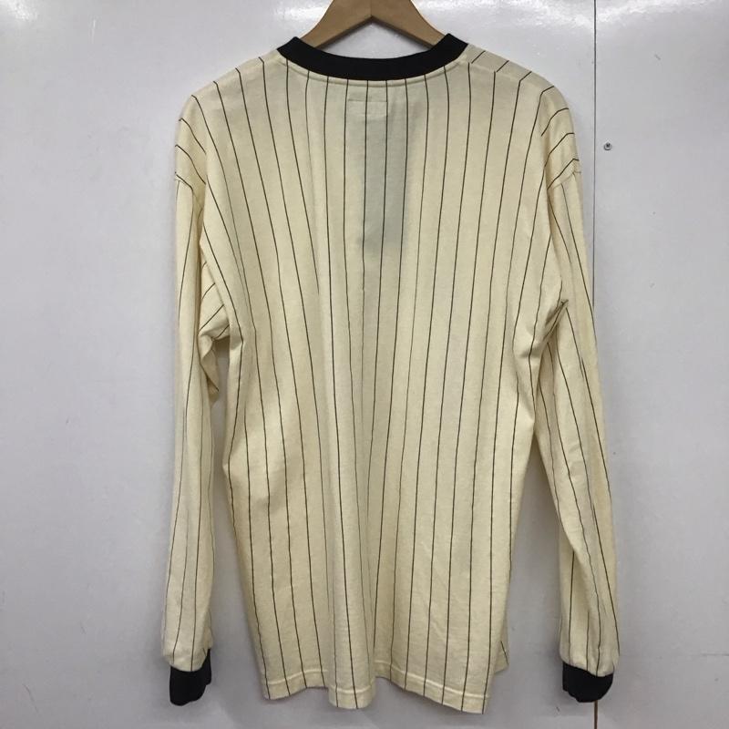 キリメ Kirime カットソー 長袖 長袖カットソー ヘンリーネックカットソー ストライプシャツ XL ロゴ、文字 アイボリー / アイボリー /  メンズ USED 古着 中古 10142976