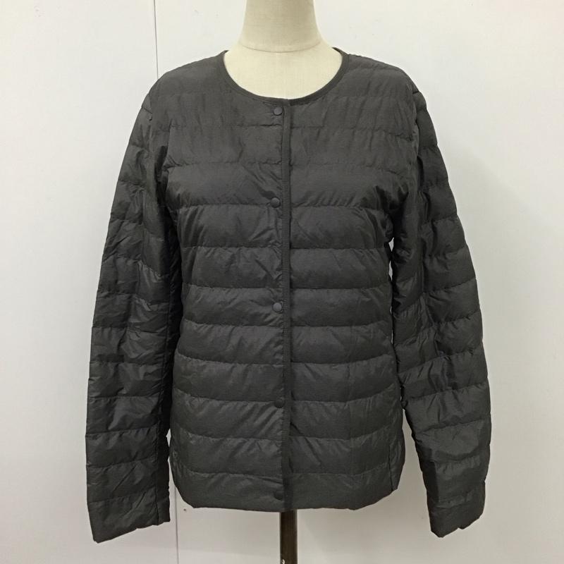 ユニクロ UNIQLO ジャケット、上着 ジャケット、ブレザー 211-400717 ノーカラーウルトラライトダウン ダウンジャケット M 無地 灰 / グレー /  レディース USED 古着 中古 10118005