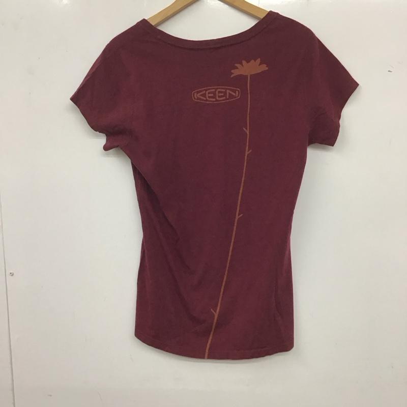 キーン KEEN Tシャツ 半袖 M プリント えんじ / ワインレッド /  レディース USED 古着 中古 10136649