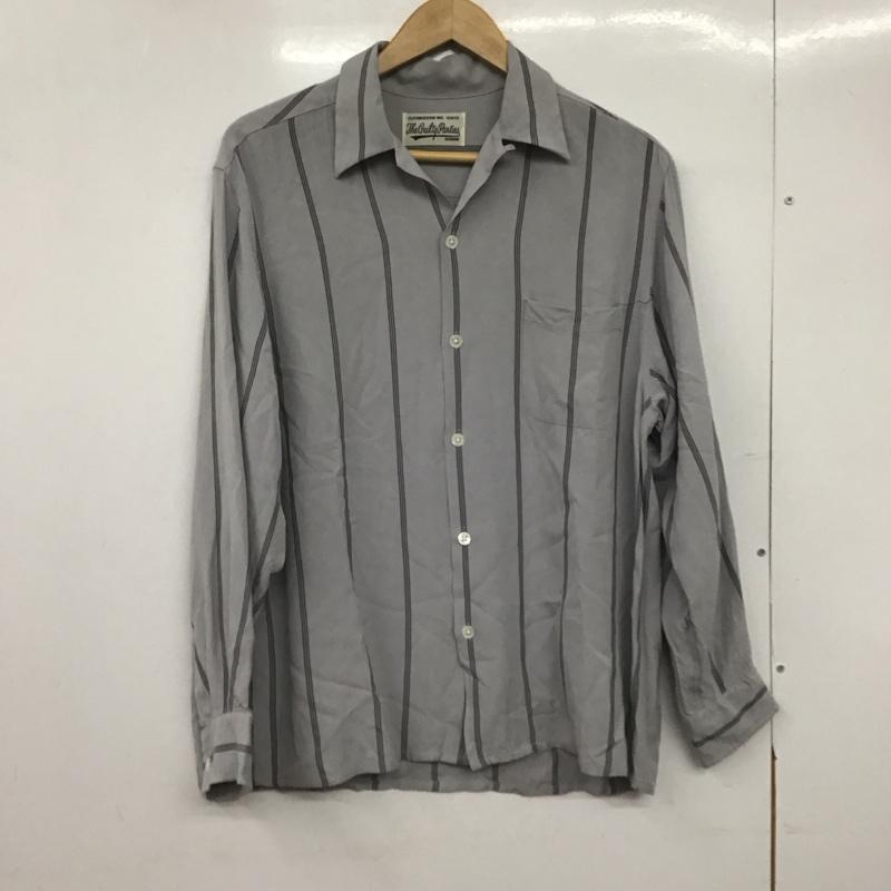 ワコマリア WACKO MARIA シャツ、ブラウス 長袖 長袖シャツ ストライプシャツ カラーシャツ M ストライプ 灰 / グレー /  メンズ USED 古着 中古 10146787