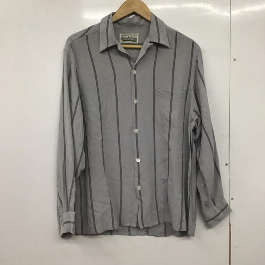 ワコマリア WACKO MARIA シャツ、ブラウス 長袖 長袖シャツ ストライプシャツ カラーシャツ M ストライプ 灰 / グレー /  メンズ USED 古着 中古 10146787