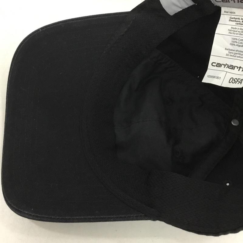 カーハート Carhartt 帽子 キャップ 103938 001 Cotton Canvas Cap ロゴ、文字 黒 / ブラック /  メンズ USED 古着 中古 10147140