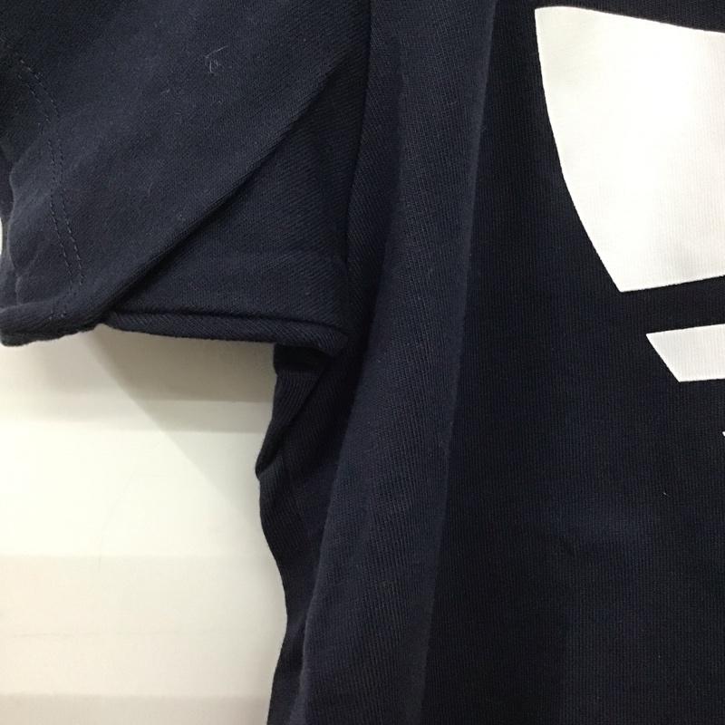 アディダス adidas Tシャツ 半袖 br9819 ビックシルエットTシャツ プリントTシャツ L ロゴ、文字 紺 / ネイビー /  レディース USED 古着 中古 10144795