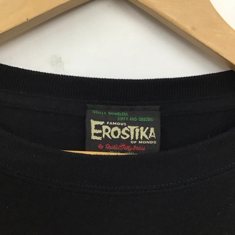 エロスティカ EROSTiKA Tシャツ 半袖 Roller Boogie Night T-SHIRT クルーネック XL プリント 黒 / ブラック /  メンズ USED 古着 中古 10123380