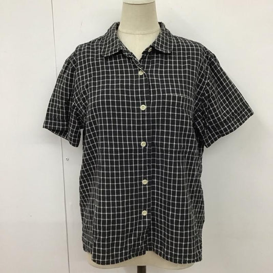 エムエイチエル MHL. シャツ、ブラウス 半袖 595-6152507 コットンリネン 2 チェック 黒 / ブラック / X 白 / ホワイト /  レディース USED 古着 中古 10116495