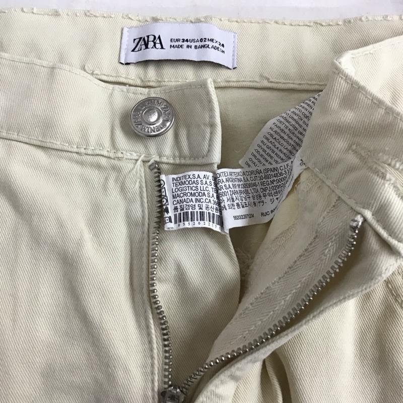 ザラ ZARA パンツ ワークパンツ、ペインターパンツ 5520 225 712 フルレングス 無地 アイボリー / アイボリー /  レディース USED 古着 中古 10129194