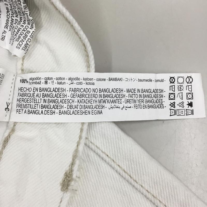 ザラ ZARA パンツ デニム、ジーンズ デニムパンツ ストレートパンツ ワイドパンツ カジュアルパンツ 切りっぱなし 44インチ 無地 白 / ホワイト /  メンズ USED 古着 中古 10120256