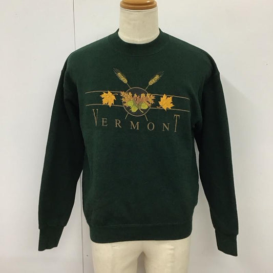 フルーツオブザルーム FRUIT OF THE LOOM トレーナー 長袖 スウェット 裏起毛 M プリント 緑 / グリーン /  メンズ USED 古着 中古 10116817