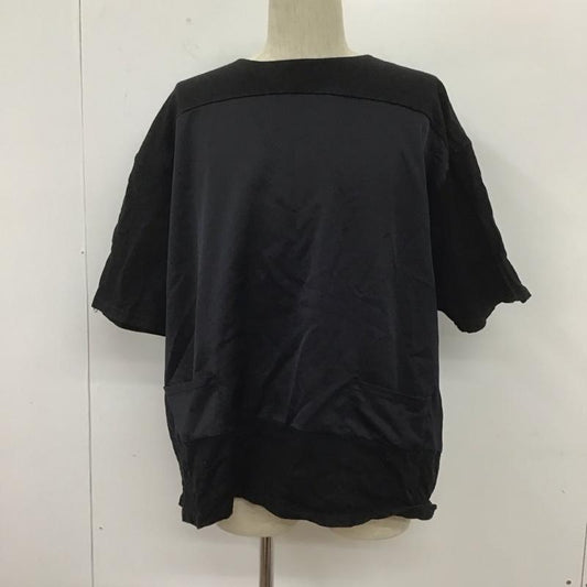 ハレ HARE カットソー 半袖 半袖カットソー クルーネックカットソー フリルカットソー 切り替えカットソー M 無地 黒 / ブラック / X 紺 / ネイビー /  メンズ USED 古着 中古 10106733