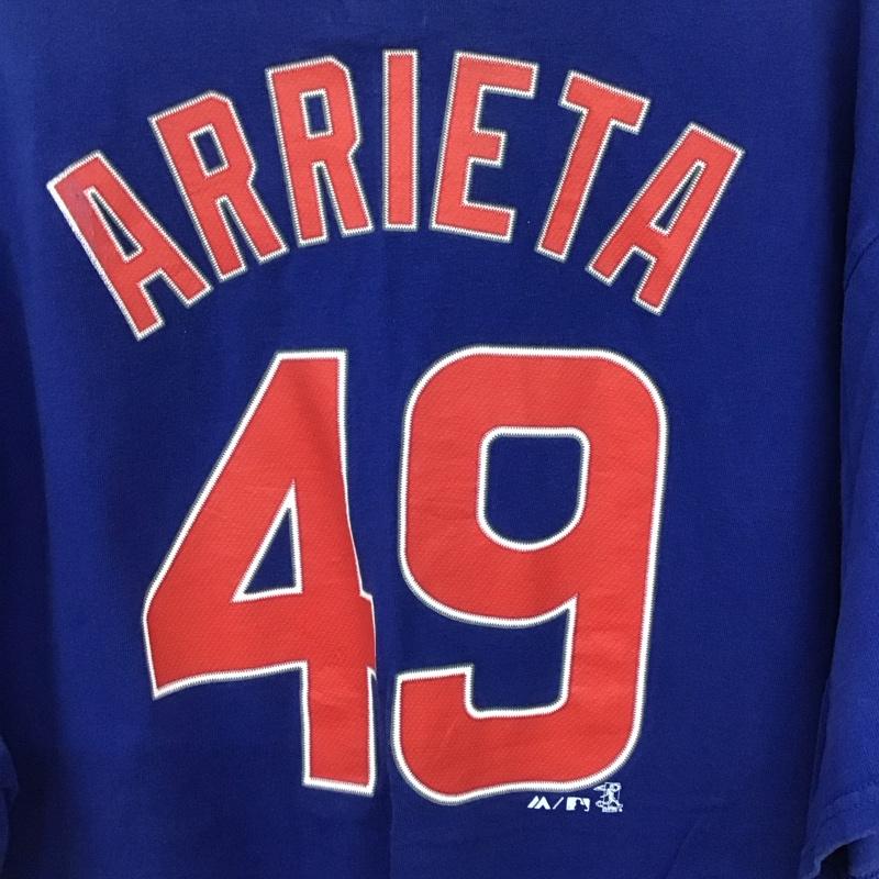 マジェスティック MAJESTIC Tシャツ 半袖 半袖カットソー プリントTシャツ クルーネックカットソー XXL プリント 青 / ブルー /  メンズ USED 古着 中古 10140521