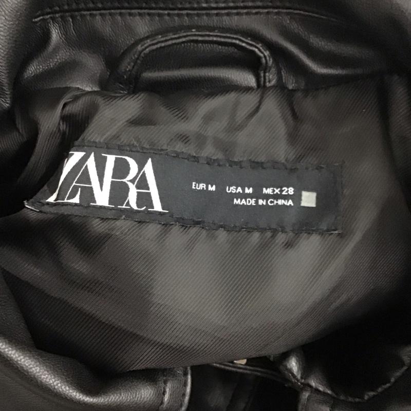 ザラ ZARA ジャケット、上着 ジャンパー、ブルゾン ジップアップジャケット ジャンパー ジャケット カジュアルジャケット アウター M 無地 黒 / ブラック /  レディース USED 古着 中古 10123743