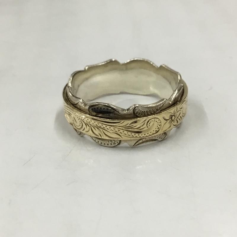 古着 USED アクセサリー 指輪 925 K14 19号 花柄 銀 / シルバー / X 金 / ゴールド /  メンズ USED 古着 中古 10106225