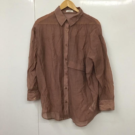 ムルーア MURUA シャツ、ブラウス 長袖 シアーシャツ FREE 無地 茶 / ブラウン /  レディース USED 古着 中古 10130873