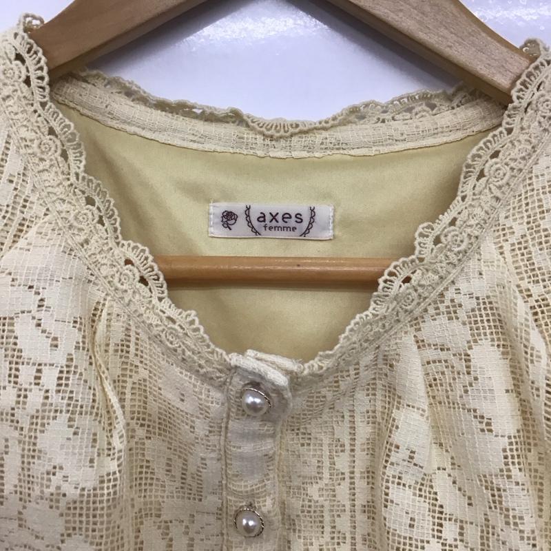 アクシーズファム axes femme ワンピース ロングスカート ロングワンピース ノースリーブワンピース フレアスカート M 総柄 黄 / イエロー /  レディース USED 古着 中古 10149043