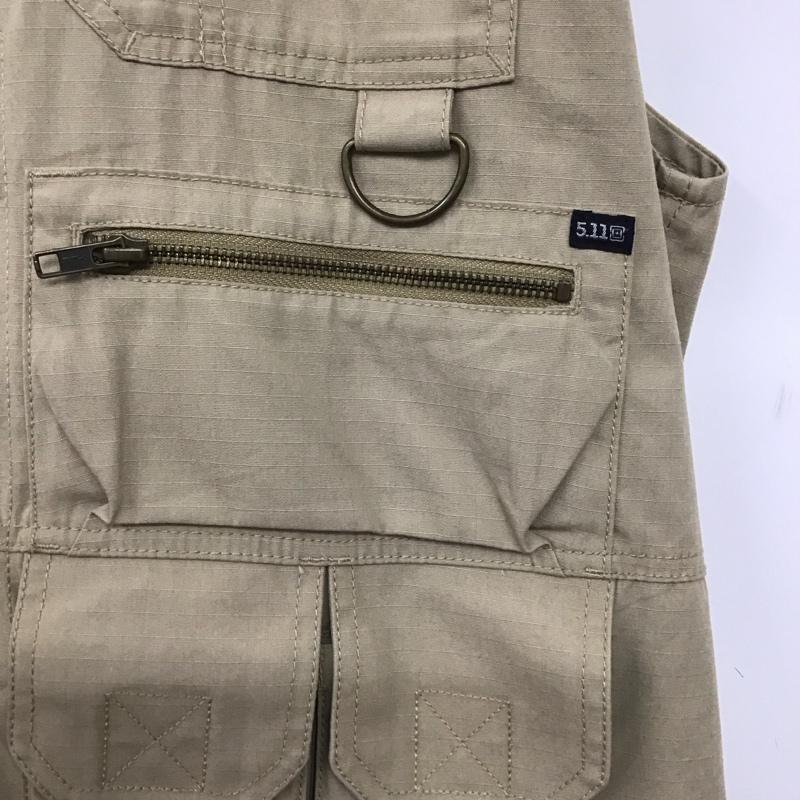 5.11 タクティカル 5.11 TACTICAL ベスト ベスト ジップアップベスト ノースリーブカットソー アウター XL ロゴ、文字 ベージュ / ベージュ /  メンズ USED 古着 中古 10138745