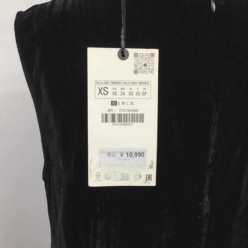 ザラ ZARA ワンピース ロングスカート 2731 324 800 ノースリーブ タグ付き XS 無地 黒 / ブラック /  レディース USED 古着 中古 10119622