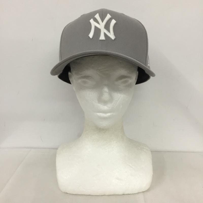ニューエラ NEW ERA 帽子 キャップ NY ニューヨークヤンキース 59FIFTY 61.5cm ロゴ、文字 灰 / グレー /  メンズ USED 古着 中古 10140496