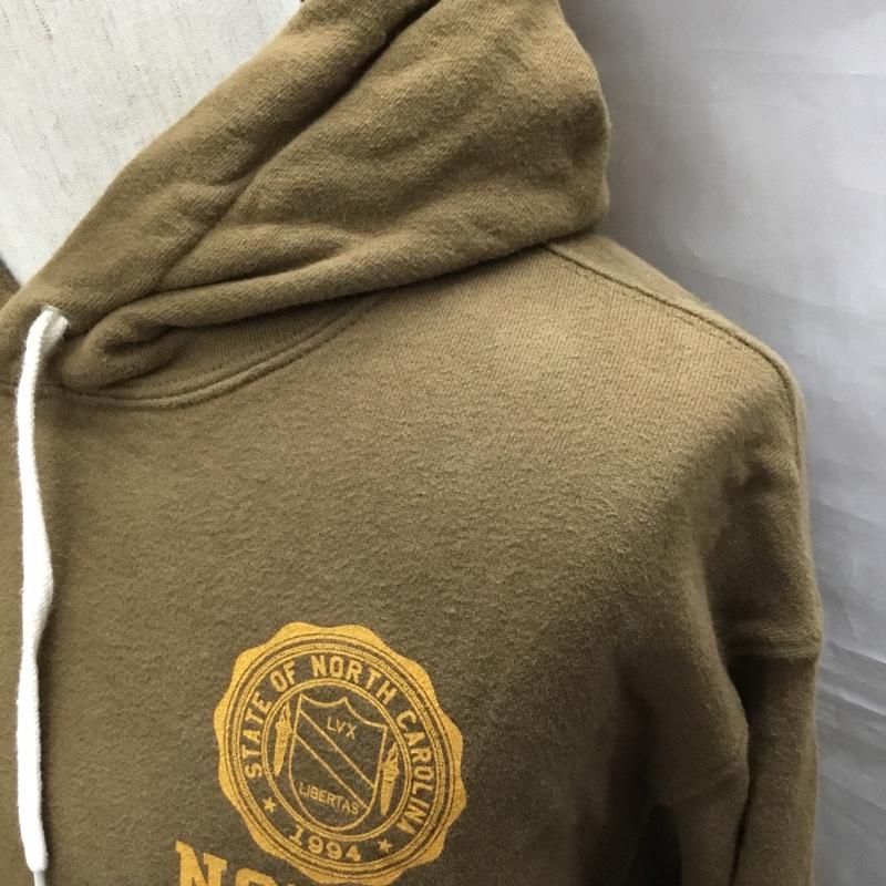 チャンピオン Champion パーカー 長袖 長袖パーカー フード付きパーカー プリントスウェット トレーナー XL ロゴ、文字 茶 / ブラウン /  メンズ USED 古着 中古 10121504